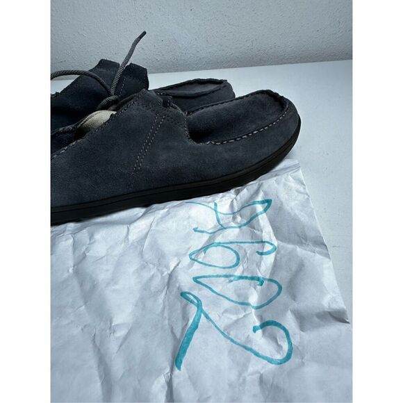 Men's Olukai Ohana Shoes Lace Up Sneaker Size US 10M EUR 43 Suede Gray EUC - Picture 11 of 11